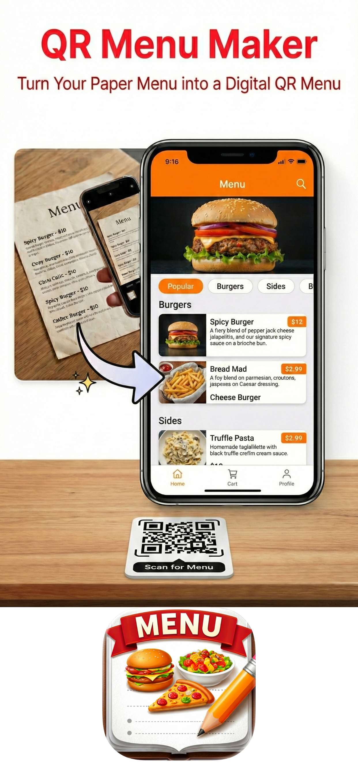 QR Menu Maker & Designer