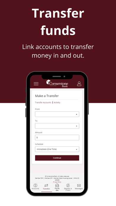 Cornerstone Bank iMobile Screenshot
