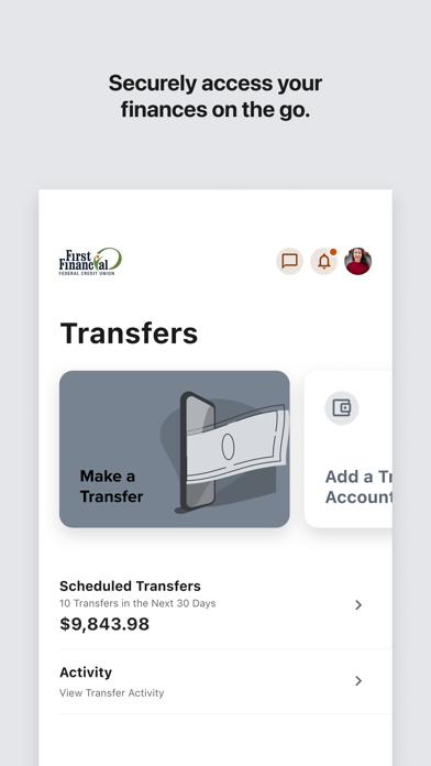 Screenshot 2 of FirstFinancial Mobile Banking App