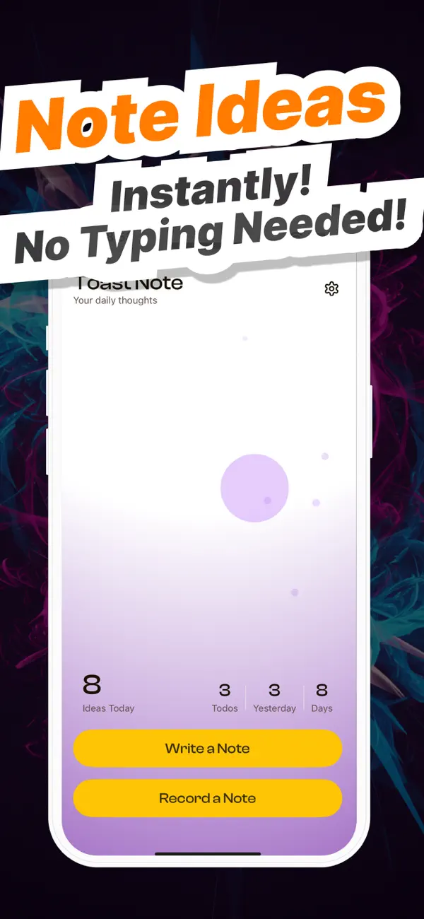 Screenshot #1 pour AI Voice Note Taker °ToastNote