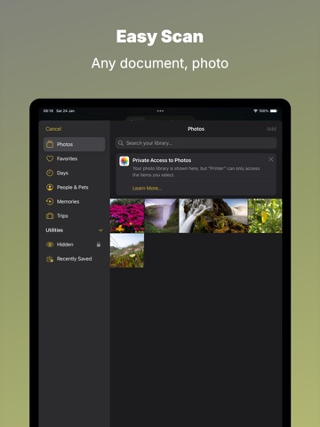 Print PDF, Photos & Documents iPad screenshot