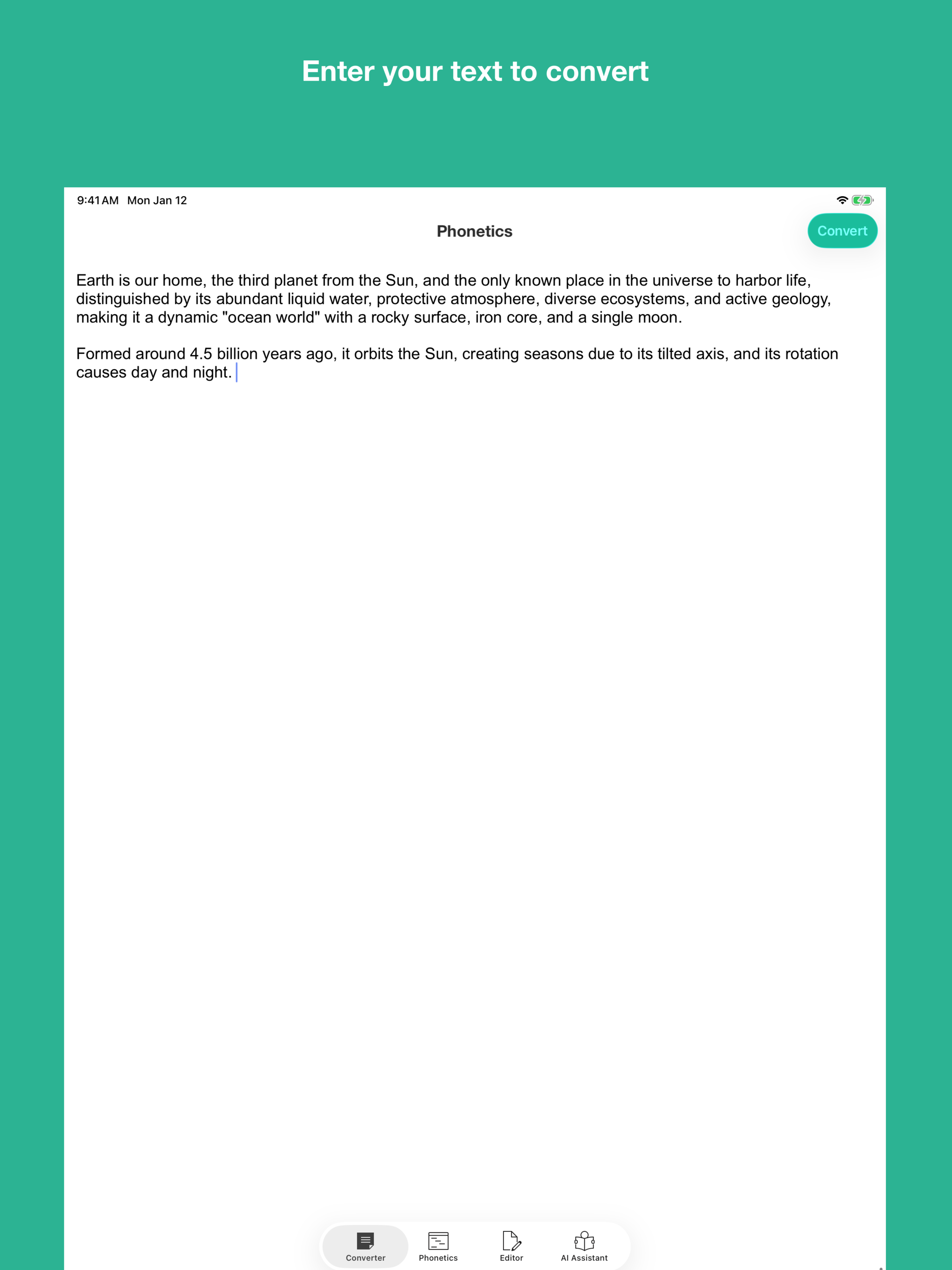 English to Phonetics Converter