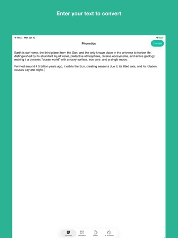 English to Phonetics Converter iPad screenshot