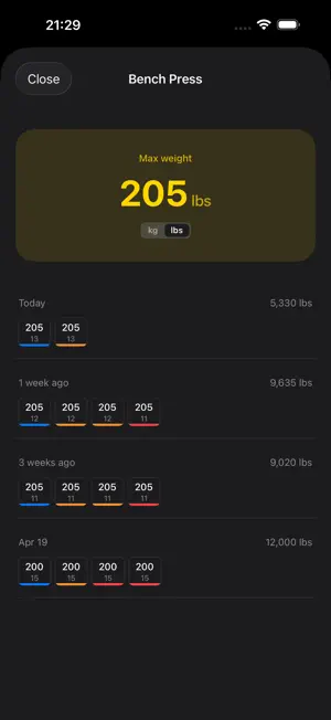 JustBB Strength Training Log screenshot 4
