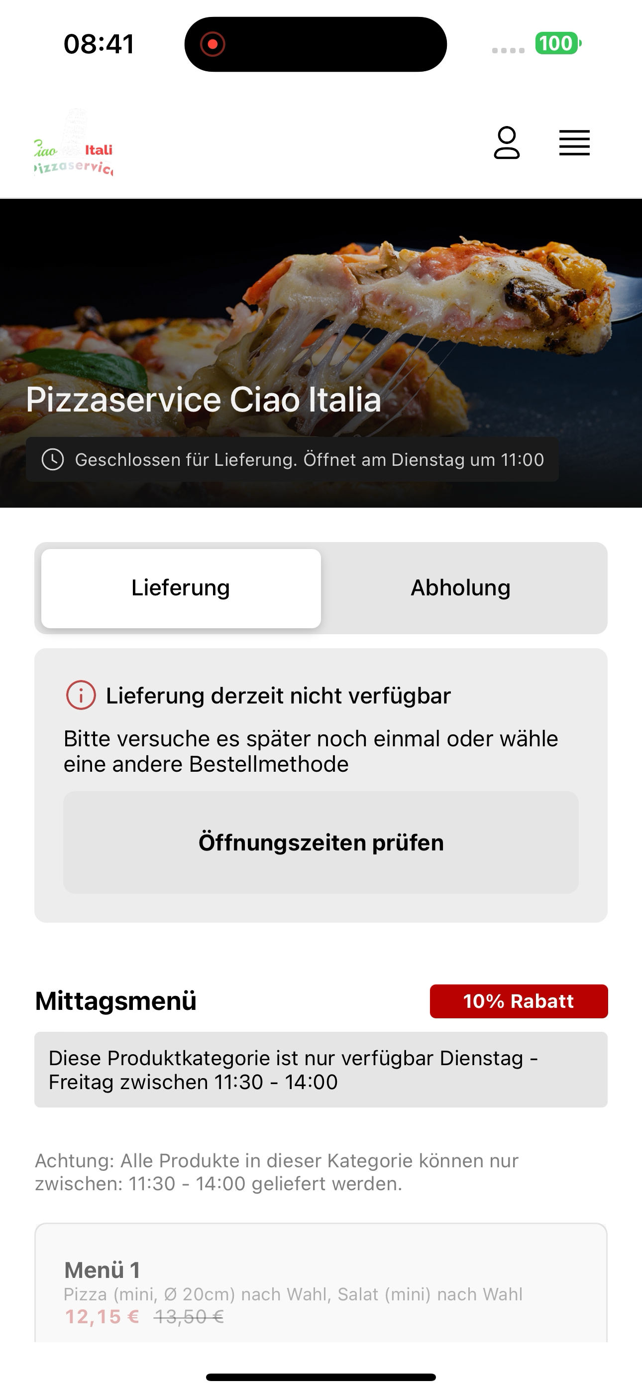 Pizzaservice Ciao Italia