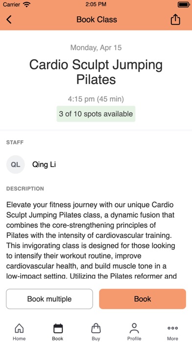 The Practice Space Fitness Screenshot
