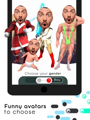 Face in 3D photo dancing app iPad screenshot