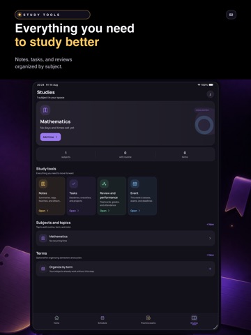 4Studies: Study Planner iPad screenshot