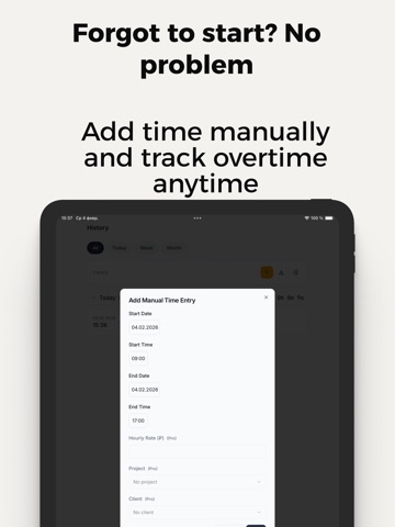 Work Hours Tracker - Stundo iPad screenshot