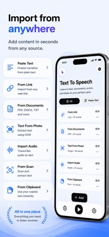 Text To Speech: AI Reader iPhone screenshot