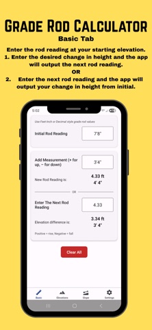 Grade Rod Calculator Screenshot 1 of 4