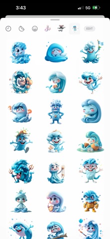 Ultra Wavy Ocean Stickers iPhone screenshot