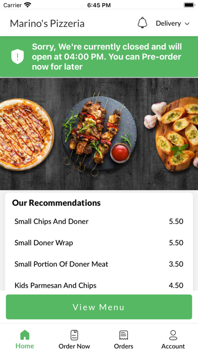Marinos Pizzeria Screenshot