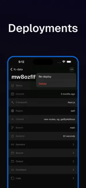 Rev for Vercel iPhone screenshot 3