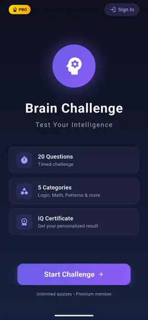 Brain Challenge - IQ Test screenshot 1