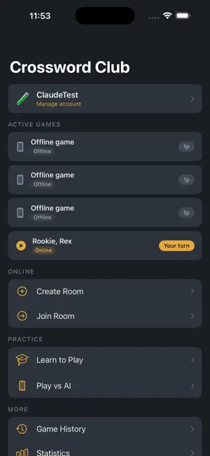 Crossword Club Pro screenshot 1
