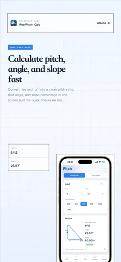 Screenshot von RoofPitch-Calc auf dem iPhone 1