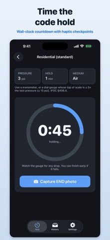GasTest Log: Pressure Test iPhone screenshot