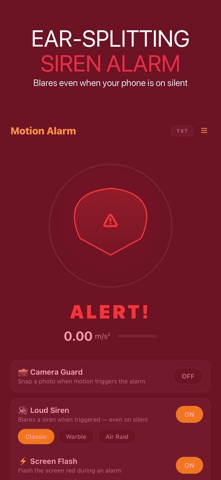 Motion Alarm: Move Detector iPhone screenshot