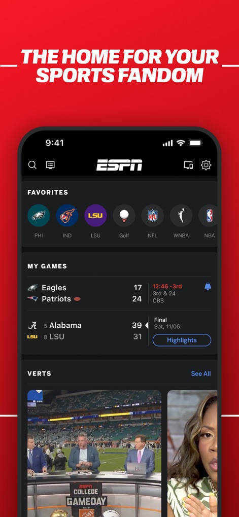 ESPN: Live Sports & Scores - Personalized Sports Fan