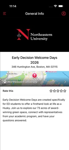 Northeastern Admissions Events Screenshot 2 of 3