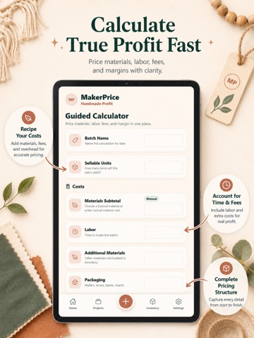 Craft Pricing Calculator Pro iPad screenshot