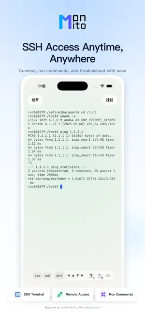 Monito - Server Monitor & SSH iPhone screenshot 4