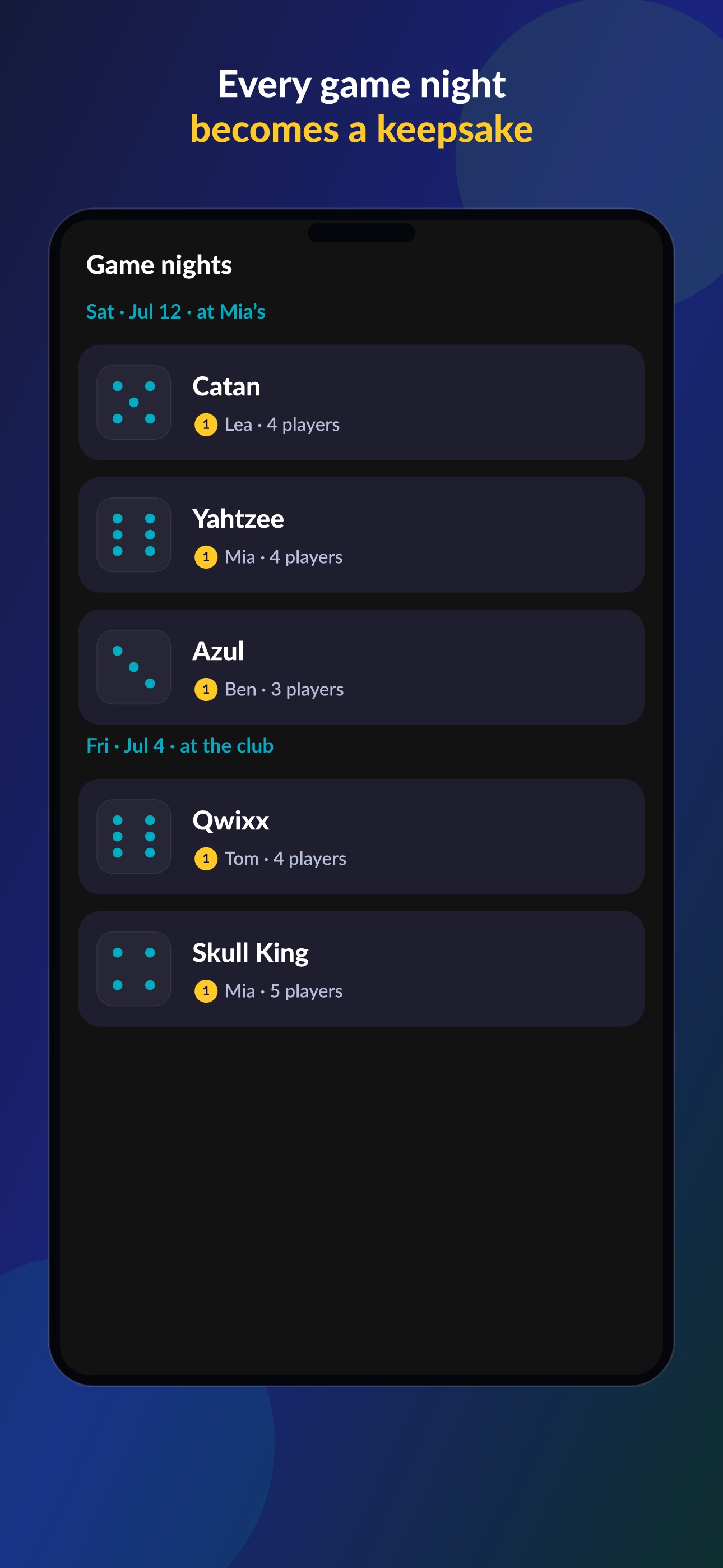 Screenshot 1 of Scorenight – Game Nights