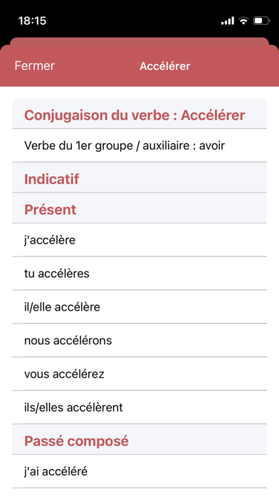 Screenshot #2 pour Conjugaisons française !