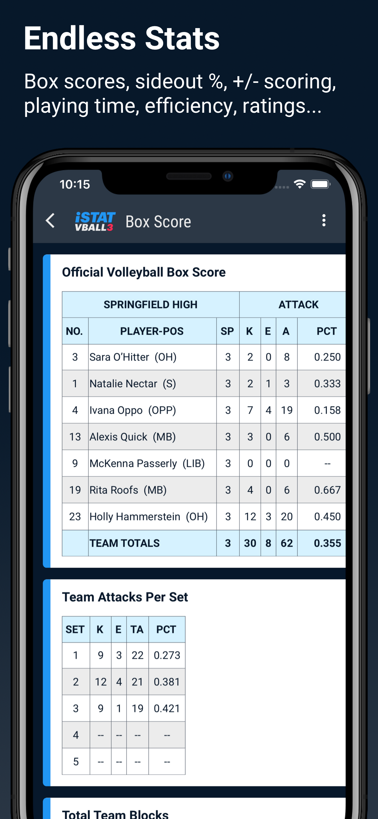 iStatVball 3 screenshot 5