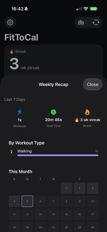 FitToCal - Workout Calendar screenshot 2 of 7