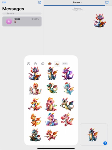 Rainbow Dragon Stickers iPad screenshot