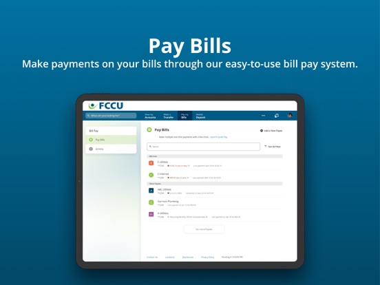FCCU Mobile Banking iPad screenshot 7 - Finance app