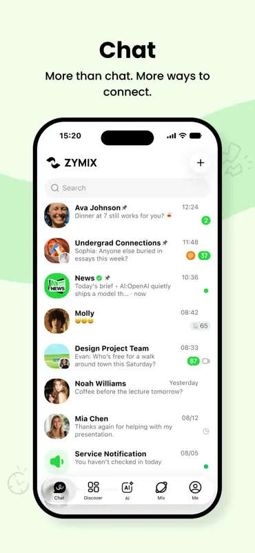 ZYMIX: Chat, Video & AI screenshot 1 of 5