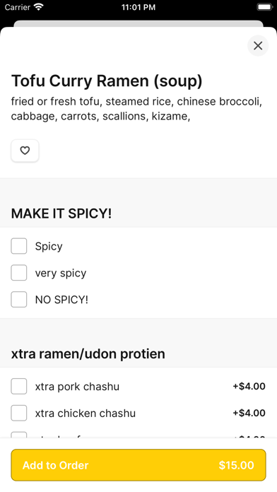 Senzu Noodle Bar And Boba iPhone screenshot 4 - Food & Drink app