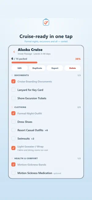 Packing List: Trip Checklist screenshot 2