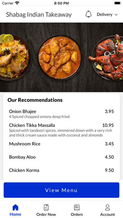 Shabag Indian Takeaway CM2 7LJ Screenshot