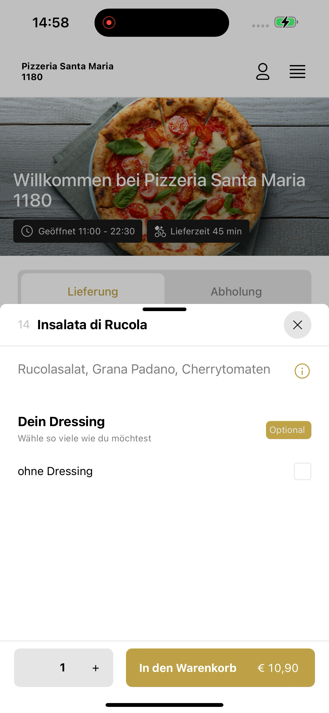 Pizzeria Santa Maria 1180 screenshot 8