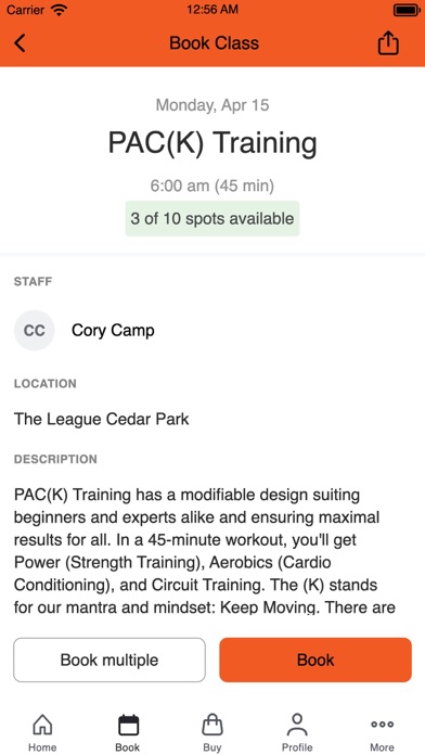 The League Fitness Screenshot