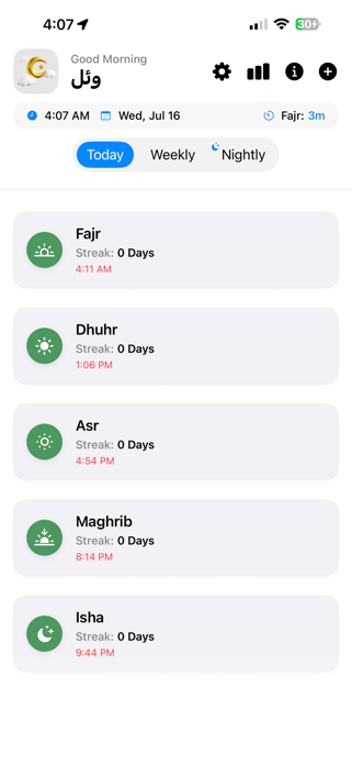 Muslim Prayer Log Screenshot 6 of 10
