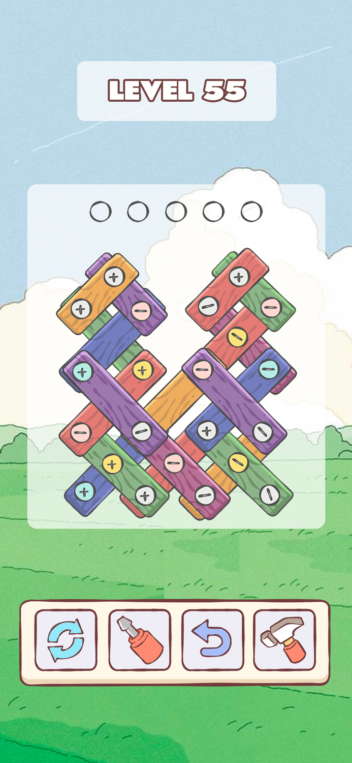 Nuts Island Wood Screw Puzzle