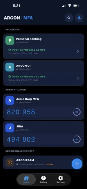ARCON MFA: Authenticator screenshot 1