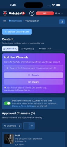 WatchSafe: YouTube Control Screenshot 4 of 7
