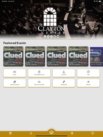 The Clayton Center iPad screenshot