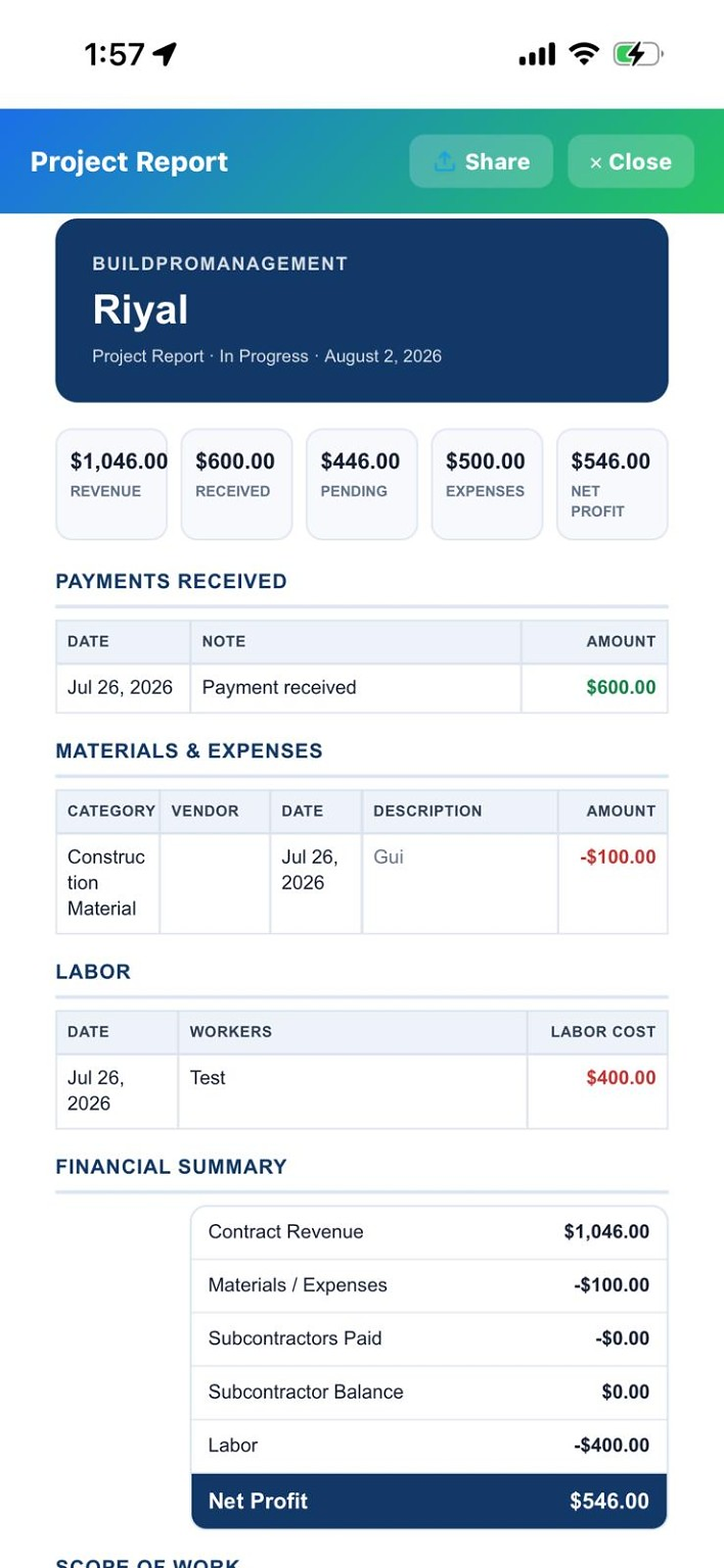 BuildProManagement screenshot 2