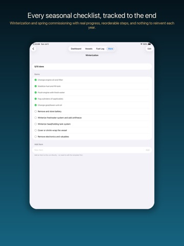 BoatVault Logbook iPad screenshot