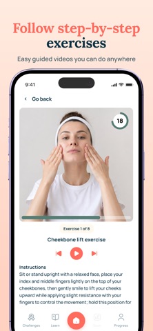Elastica: Face Yoga & Massage iPhone screenshot