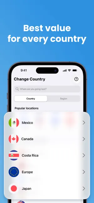 eSim Mobile Travel: e Sim App iPhone screenshot 2