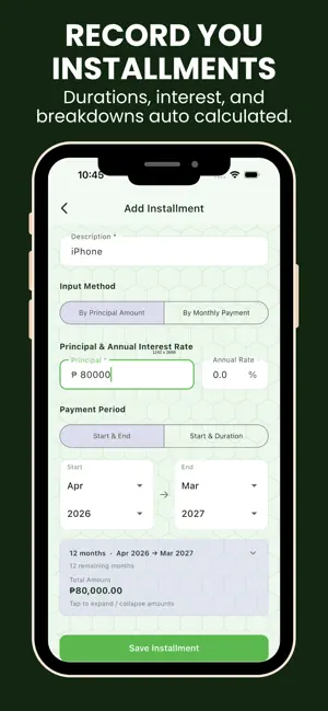 Tortol - Installments Tracker screenshot 2