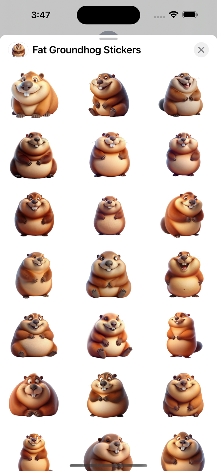 Fat Groundhog Stickers